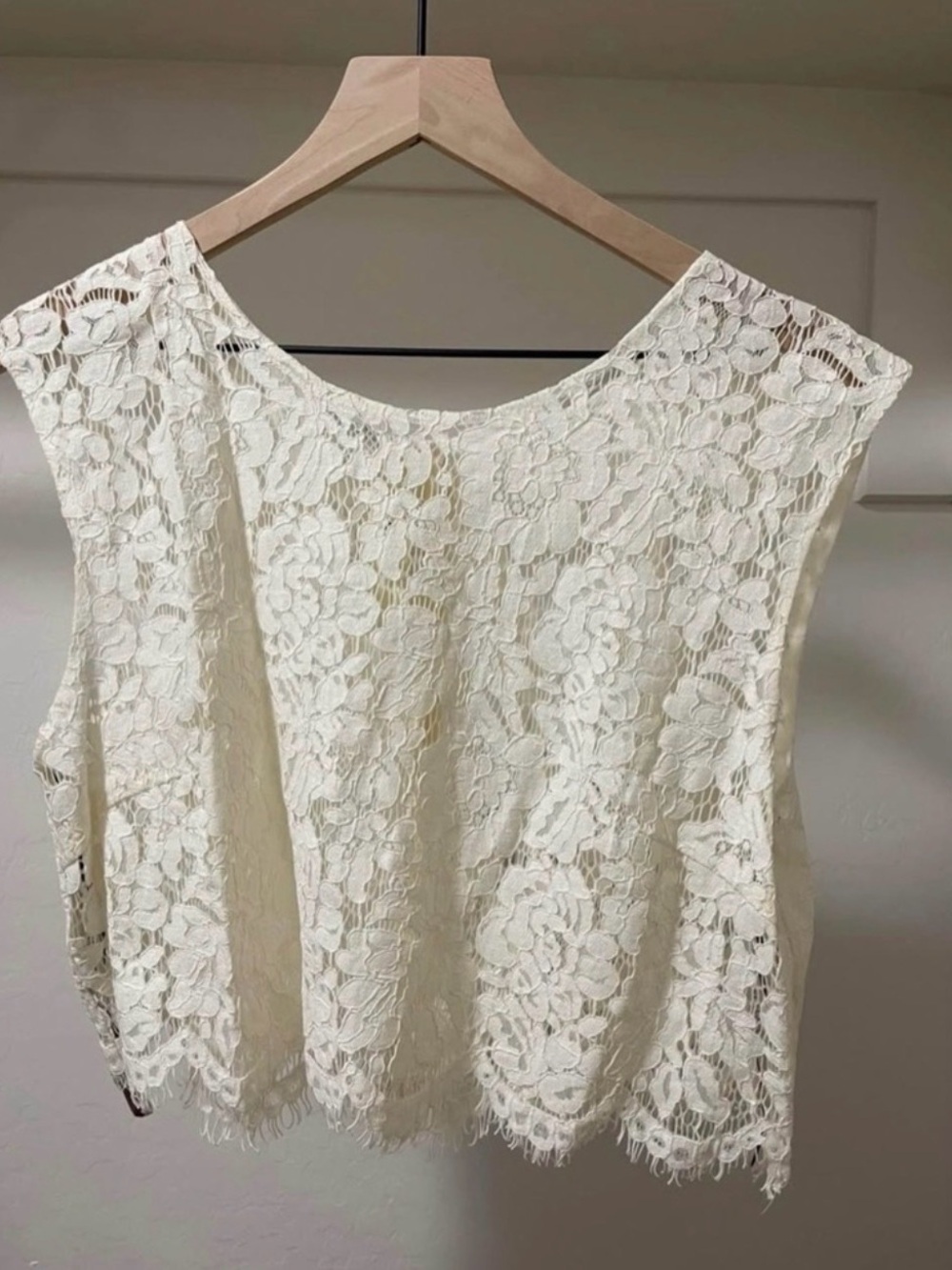 Anthropologie Ivory Lace Top